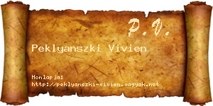 Peklyanszki Vivien névjegykártya